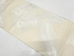 アンティーク　孔雀羽根模様織り出し袋帯（材料）